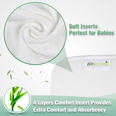 wegreeco Baby Diapers pannolini lavabili neonato 6 pezzi con inserti