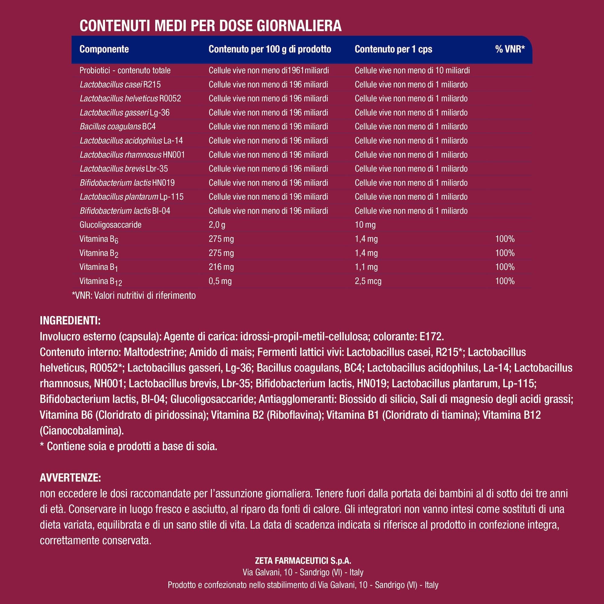 Prolife 10 Forte Fermenti Lattici Integratore 20 capsule