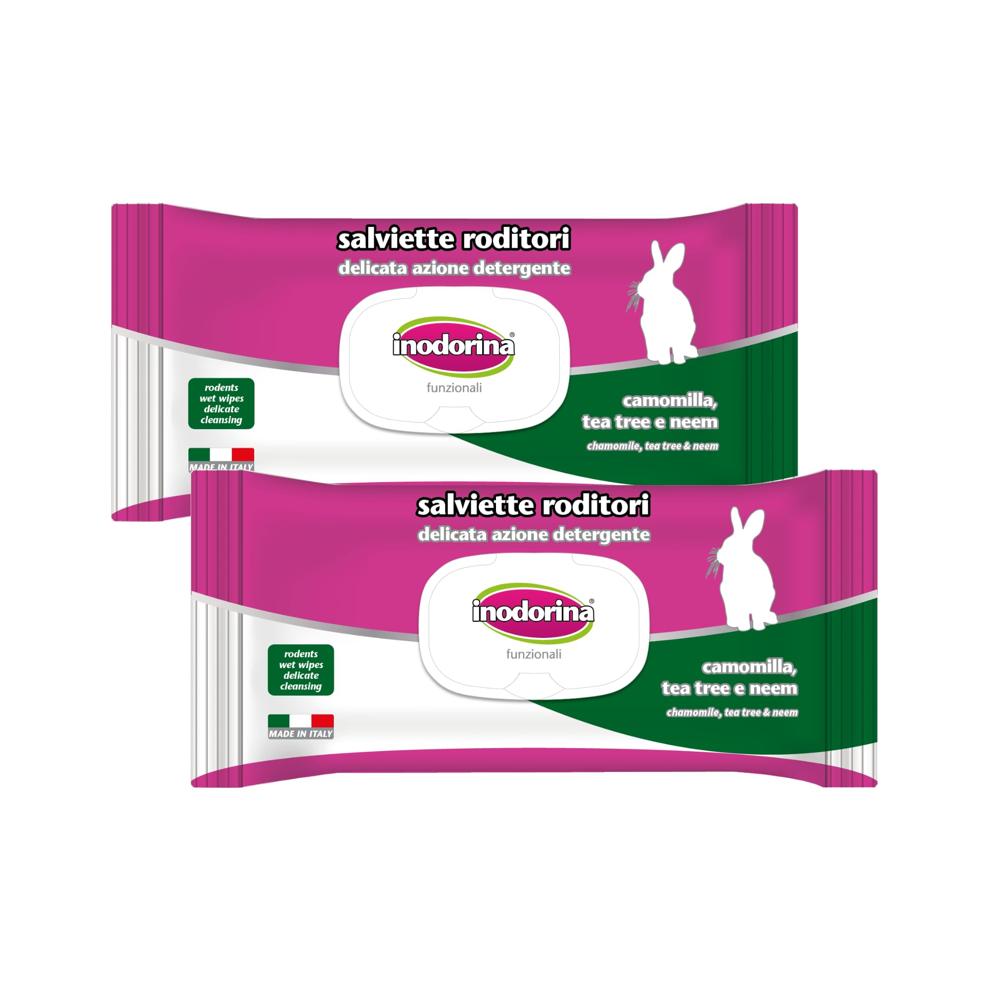 Inodorina Scudo Salviette Cani Olio di Neem 2x40 Pezzi