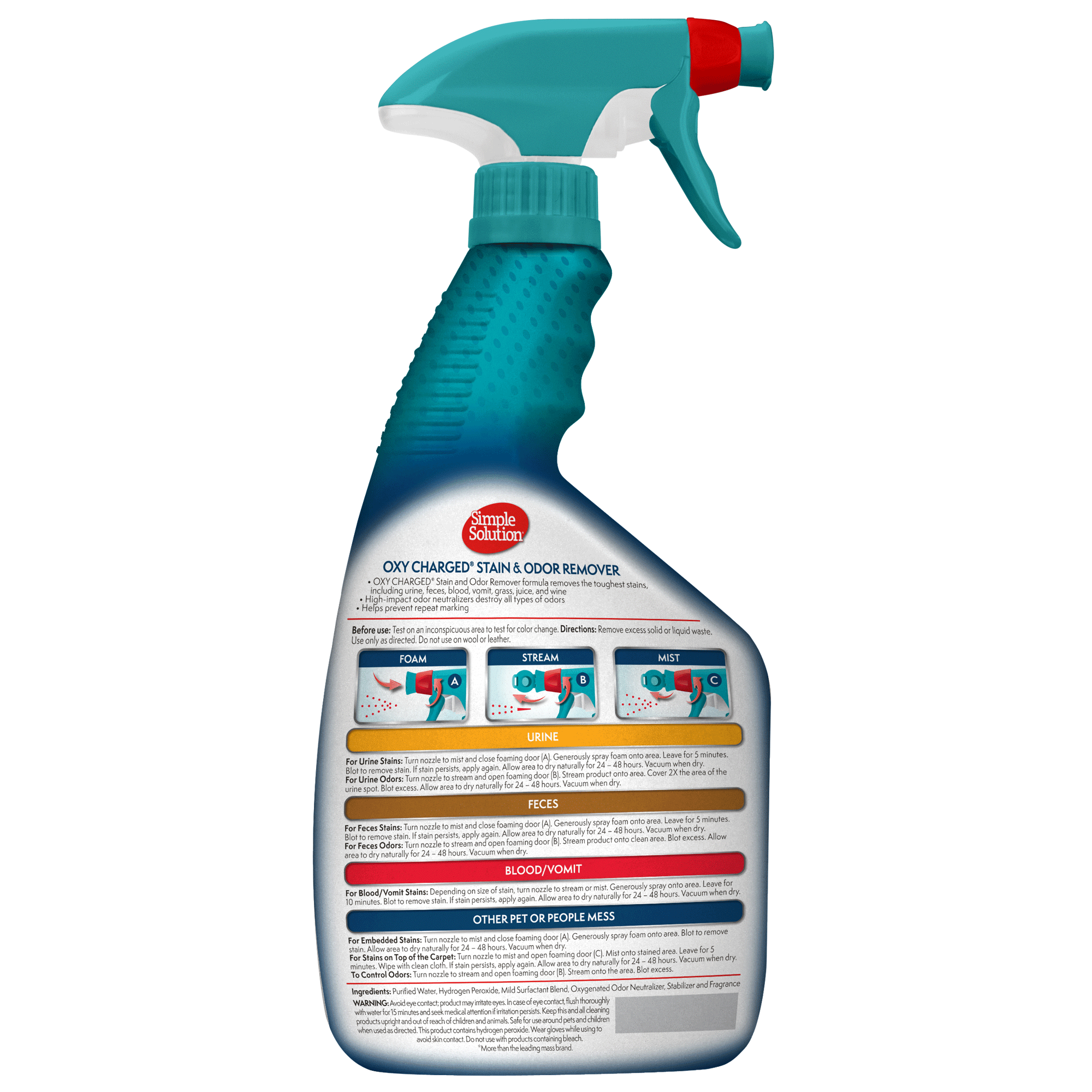 Simple Solution Heavy Duty Oxy Charged smacchiatore urina cani gatti