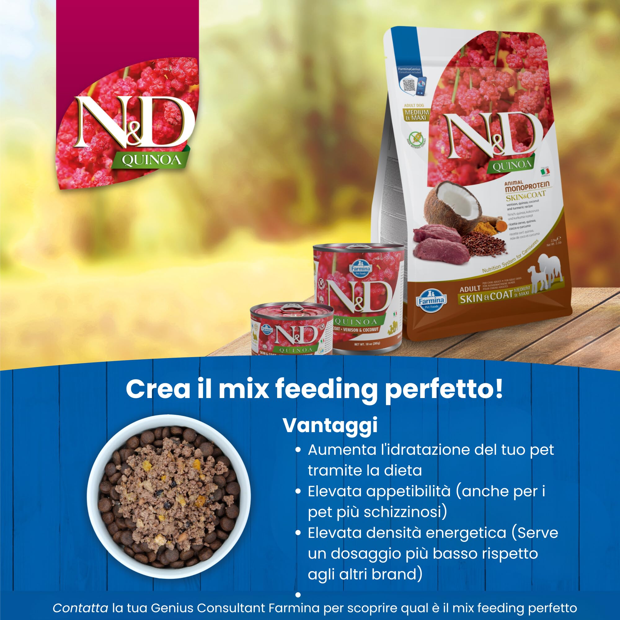 Farmina N&D Quinoa Venison cibo secco cane mini al cervo