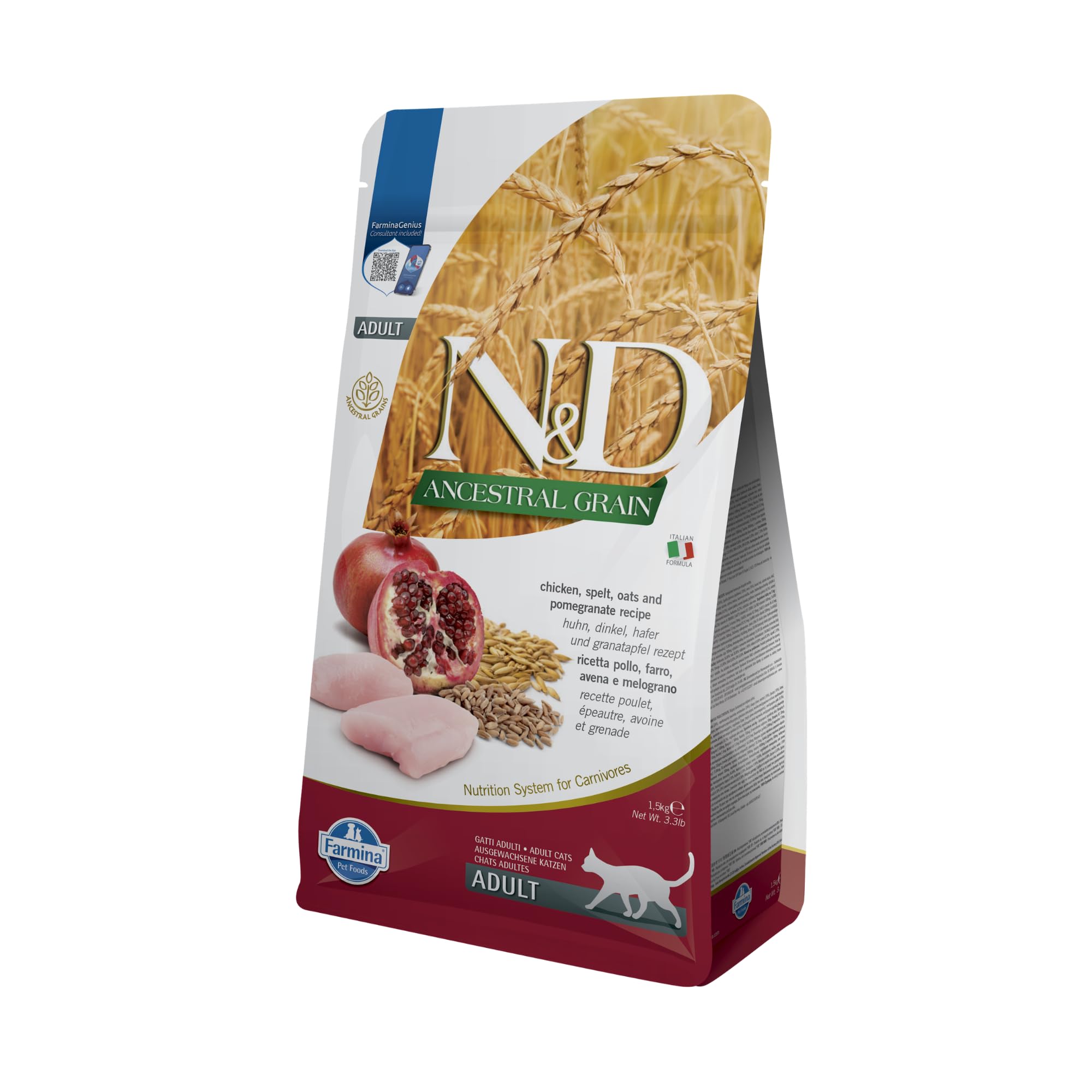 Farmina N&D Ancestral Grain Crocchette Gatto 1,5 kg Pollo Adult