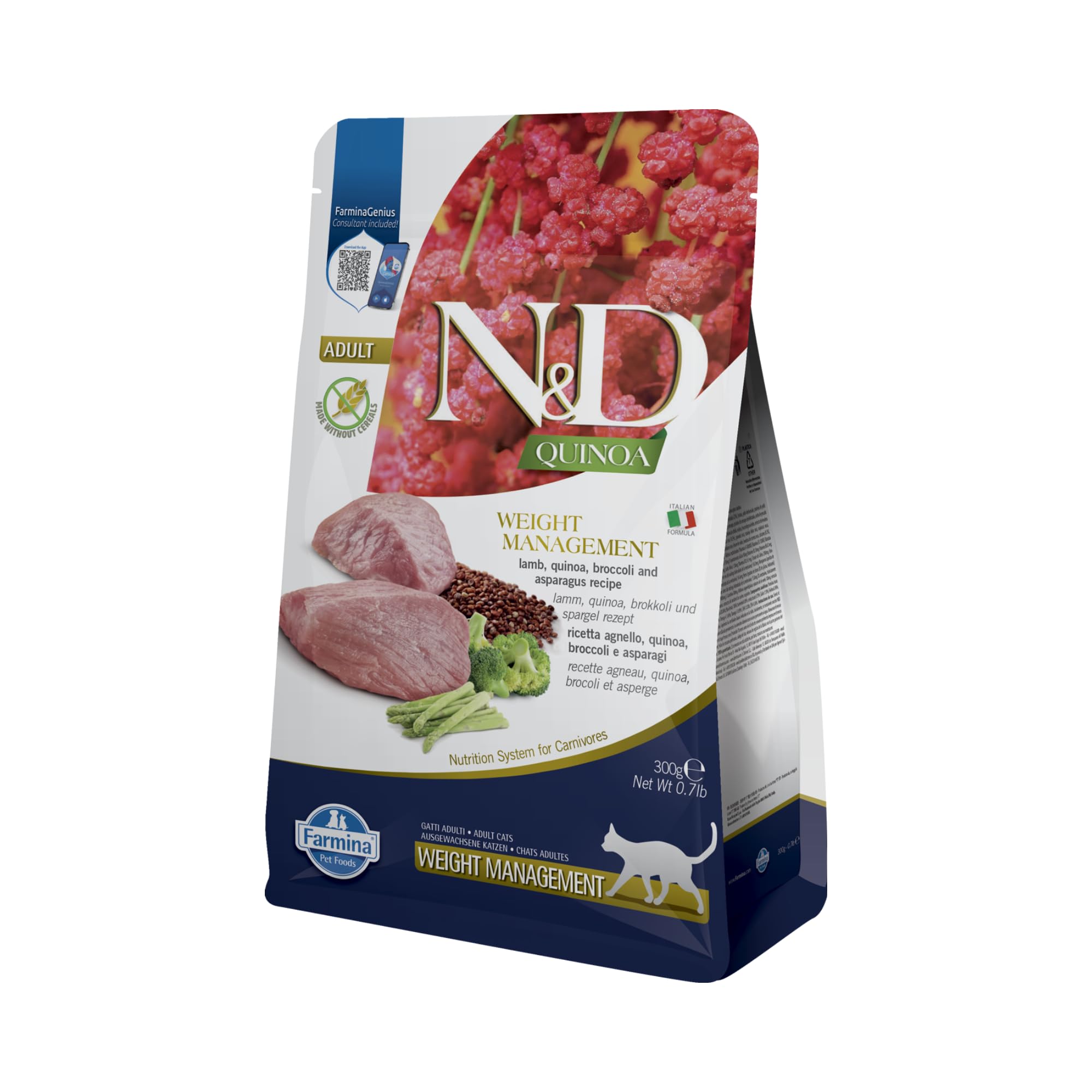 Farmina N&D Quinoa crocchette gatto agnello 300g weight