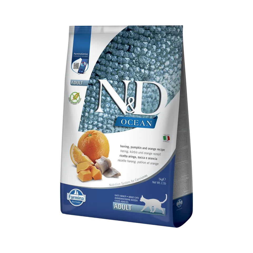 Farmina N&D Ocean Aringa Crocchette Gatto Adult 5kg