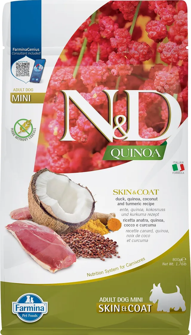 Farmina N&D Quinoa Anatra e Cocco Crocchette Cane Mini 800 g