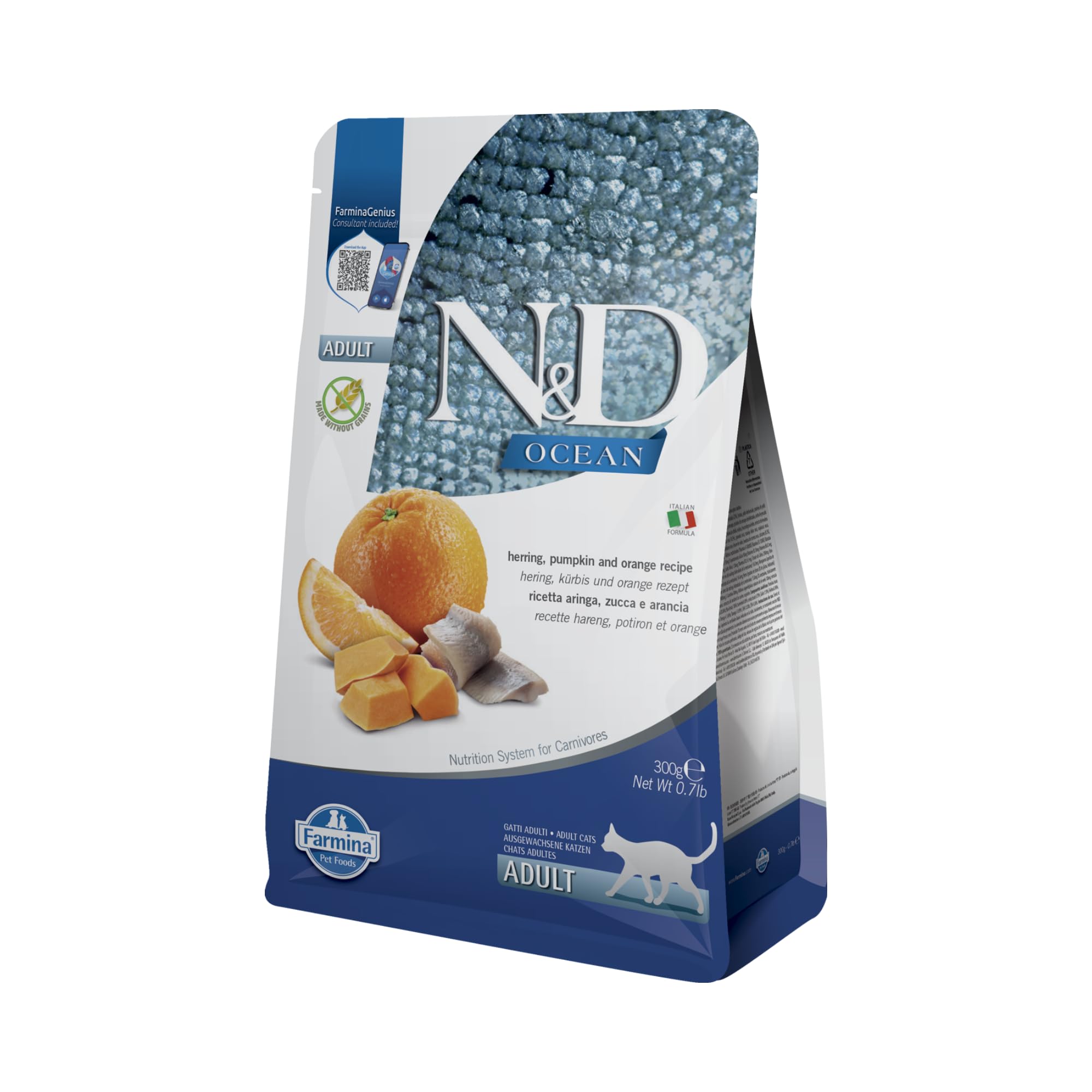 Farmina N&D Ocean aringa gatto adult 300g zucca
