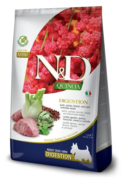 Farmina N&D Quinoa Digestion Agnello Crocchette Cane Mini 7 kg