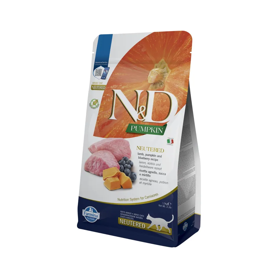 Farmina N&D Pumpkin Agnello Mirtillo crocchette gatto 1,5kg