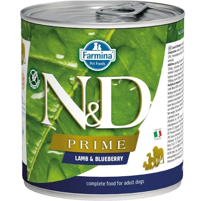 N&D Prime Agnello Mirtillo umido cane 6x285g