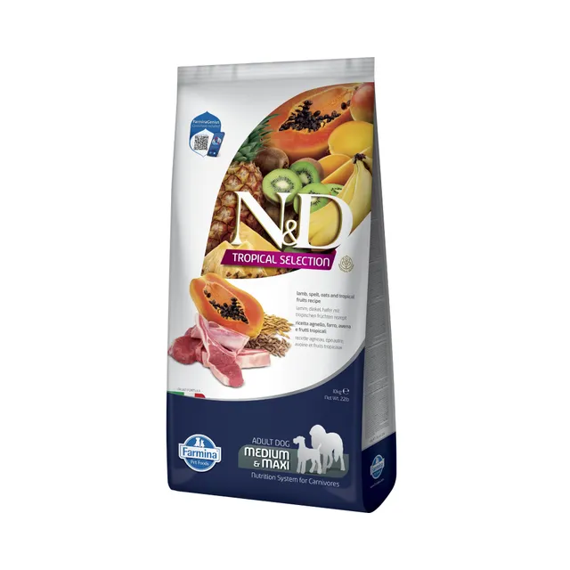 Farmina N&D Tropical Agnello crocchette 10 kg adult maxi
