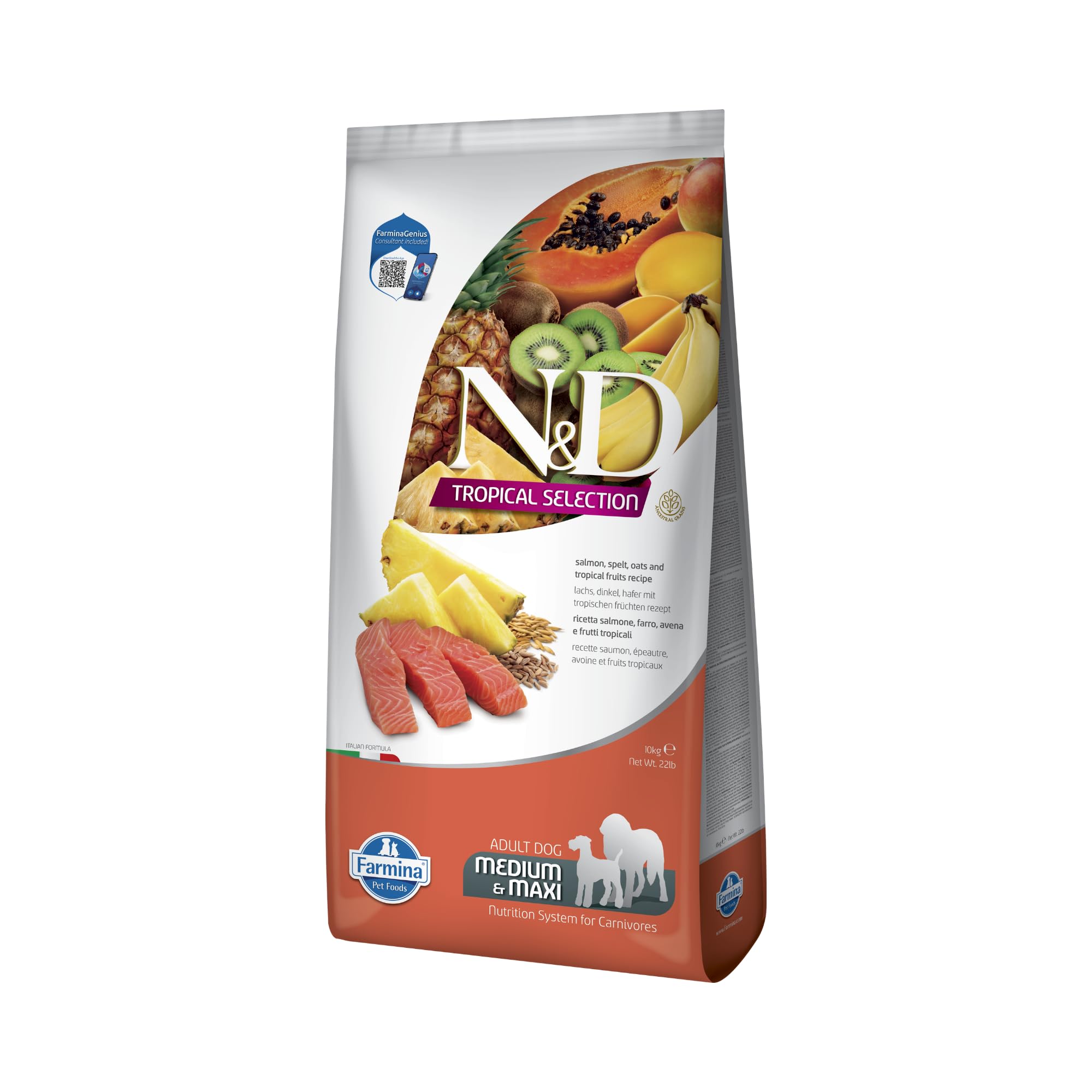 Farmina N&D Tropical Selection Adult crocchette cane salmone 10 kg