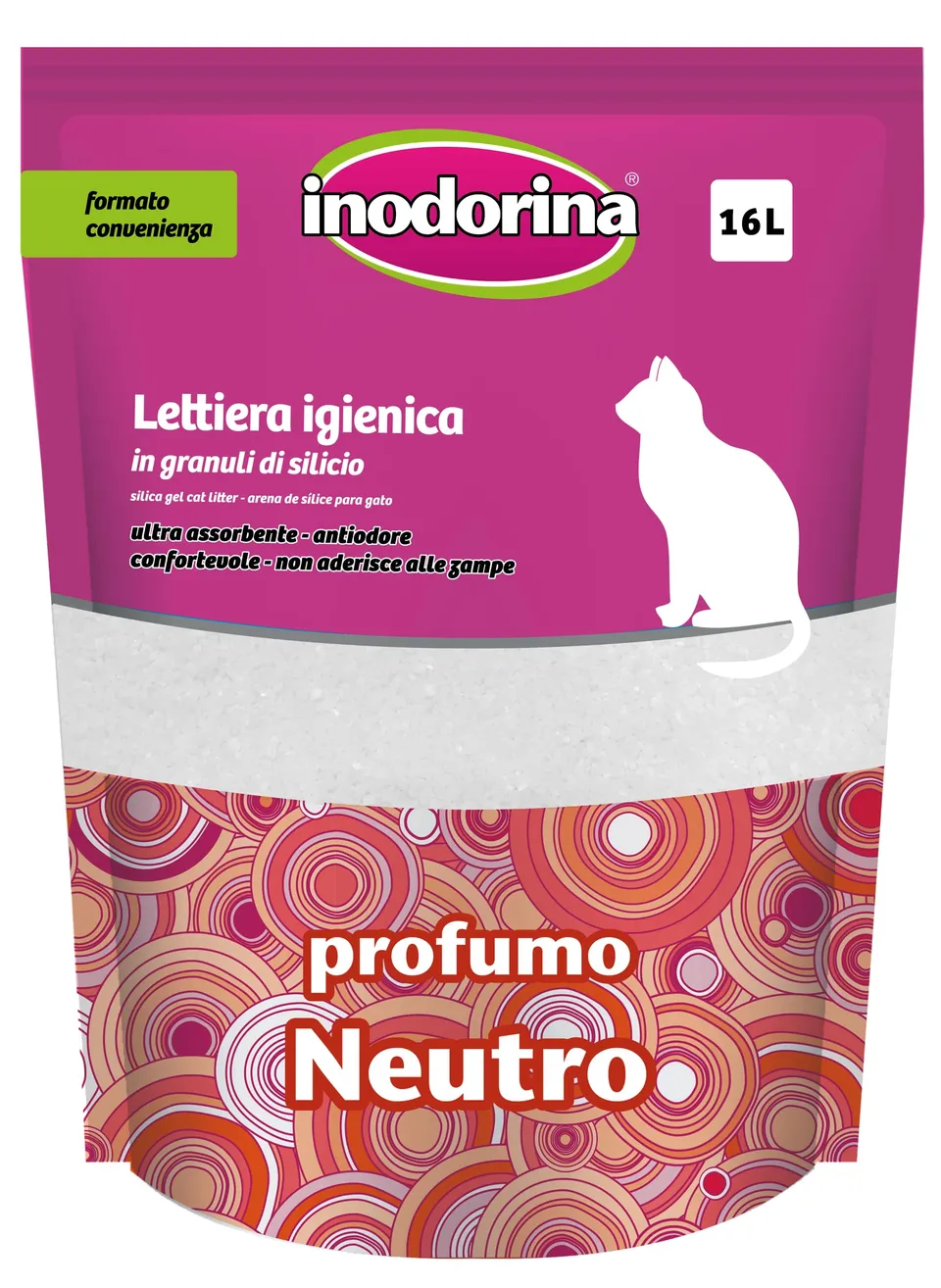 Inodorina Casa Lettiera Silicea 16 Litri Neutra Ultra Assorbente