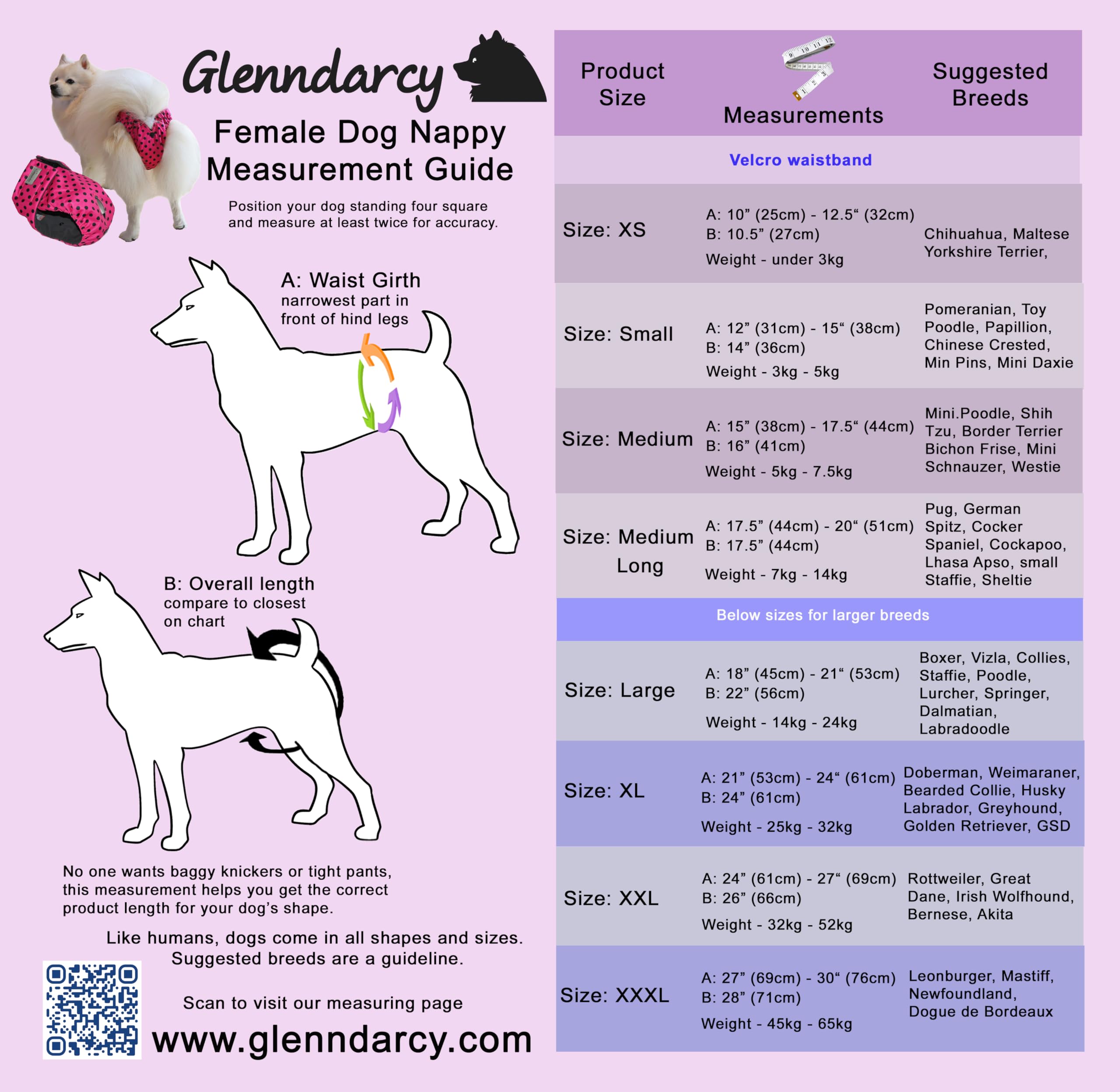 Glenndarcy Dog Season Nappy pannolino cane femmina Patchwork
