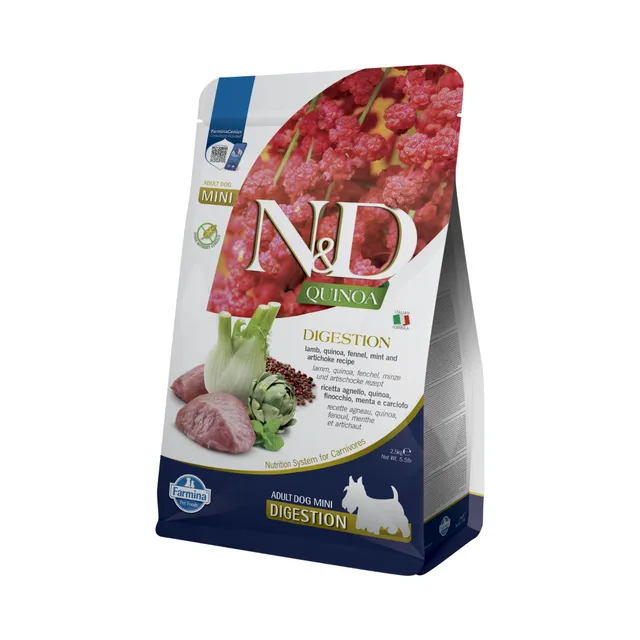 N&D Quinoa Digestion Agnello Mini crocchette 2,5kg