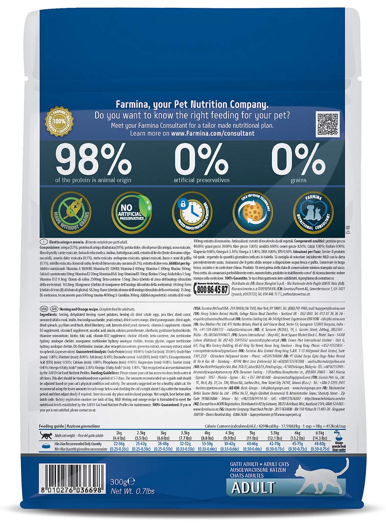 Farmina N&D Ocean Pesce Arancia crocchette gatto Adult 300g