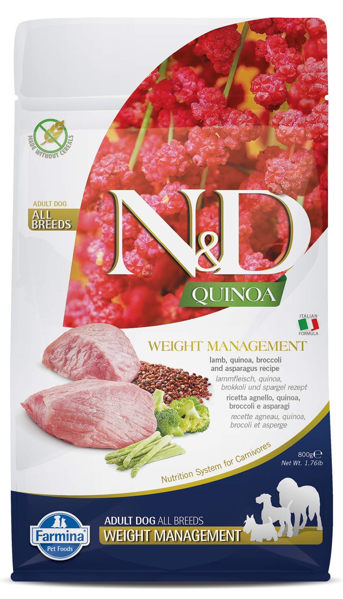 Farmina N&D Quinoa Weight Management agnello cibo secco 800 g