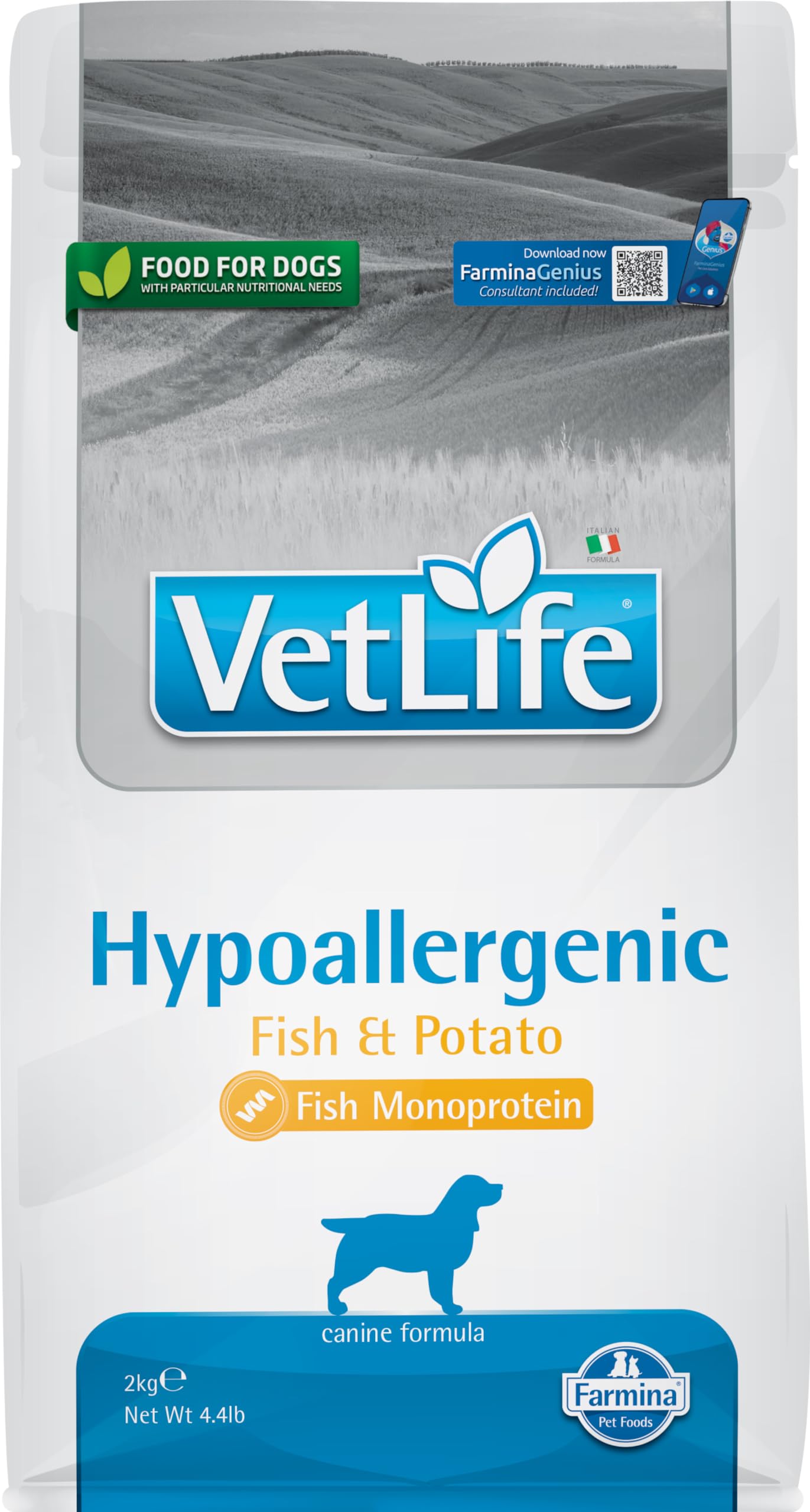 Farmina Vet Life Hypoallergenic Fish & Potato crocchette cane 2kg