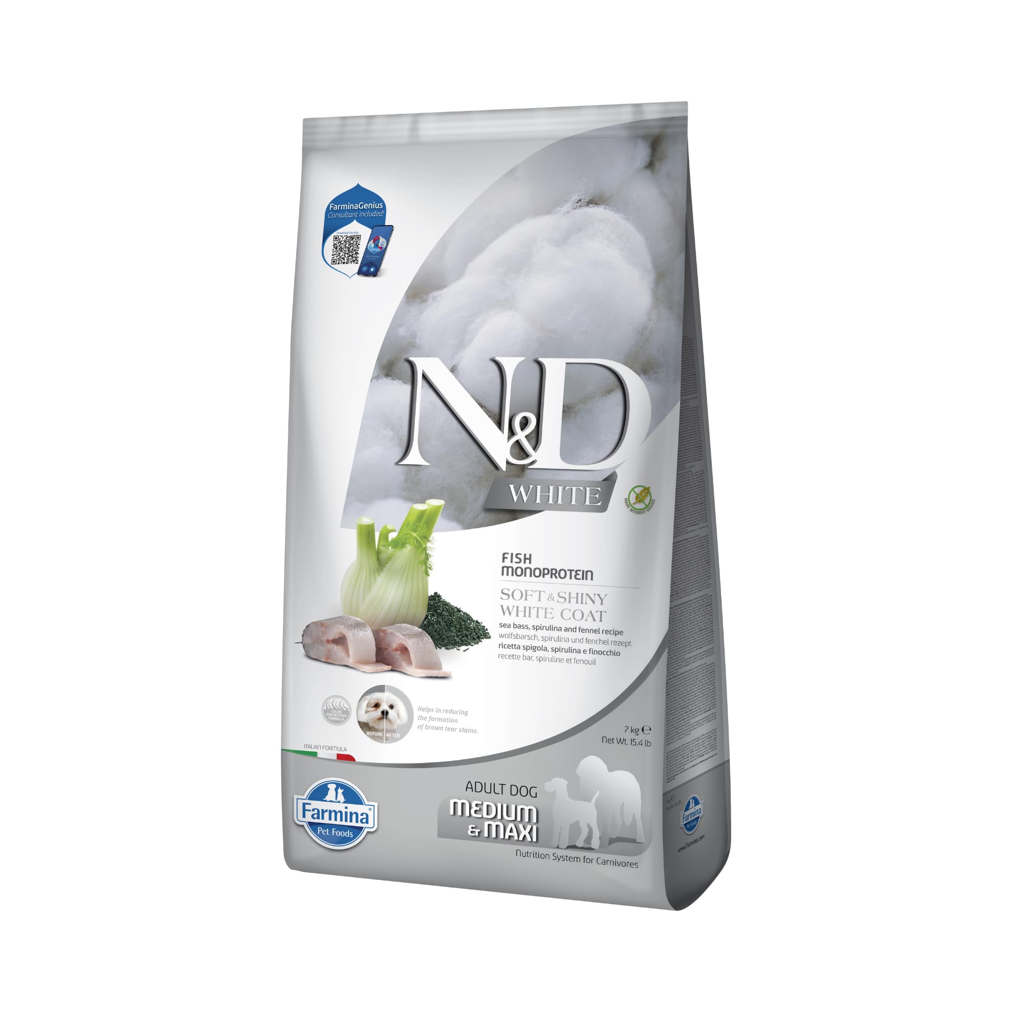Farmina N&D White Branzino e Finocchio Crocchette Puppy 2 kg