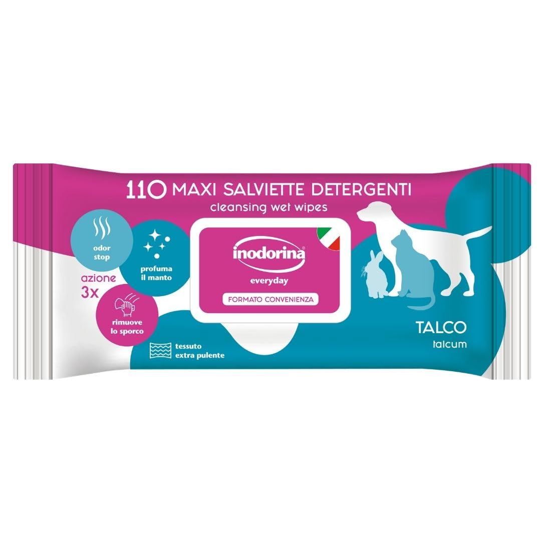 Inodorina Salviette Refresh acqua rose salviette cane 2x40 pezzi