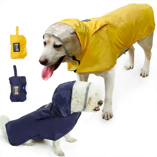 Bepetmia Giacche Impermeabili Cane Blu S Cappuccio Riflettente