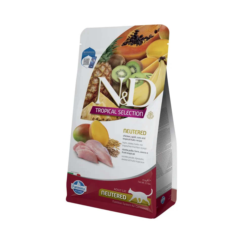 Farmina N&D Tropical Selection Neutered crocchette gatto pollo 1,5 kg