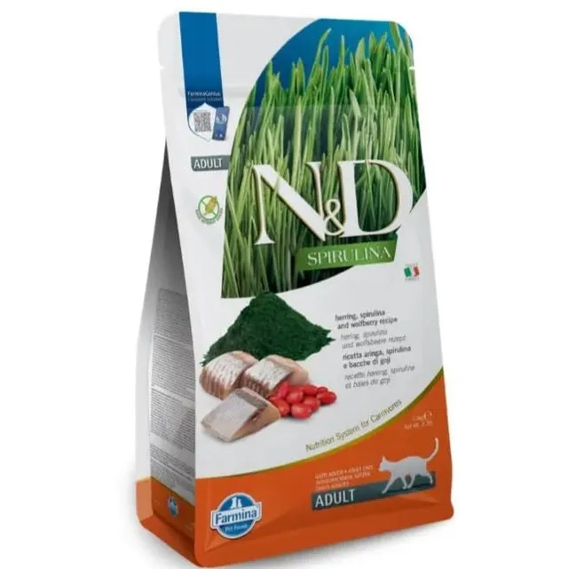 Farmina N&D Spirulina Crocchette Gatto Aringa 300g Adult