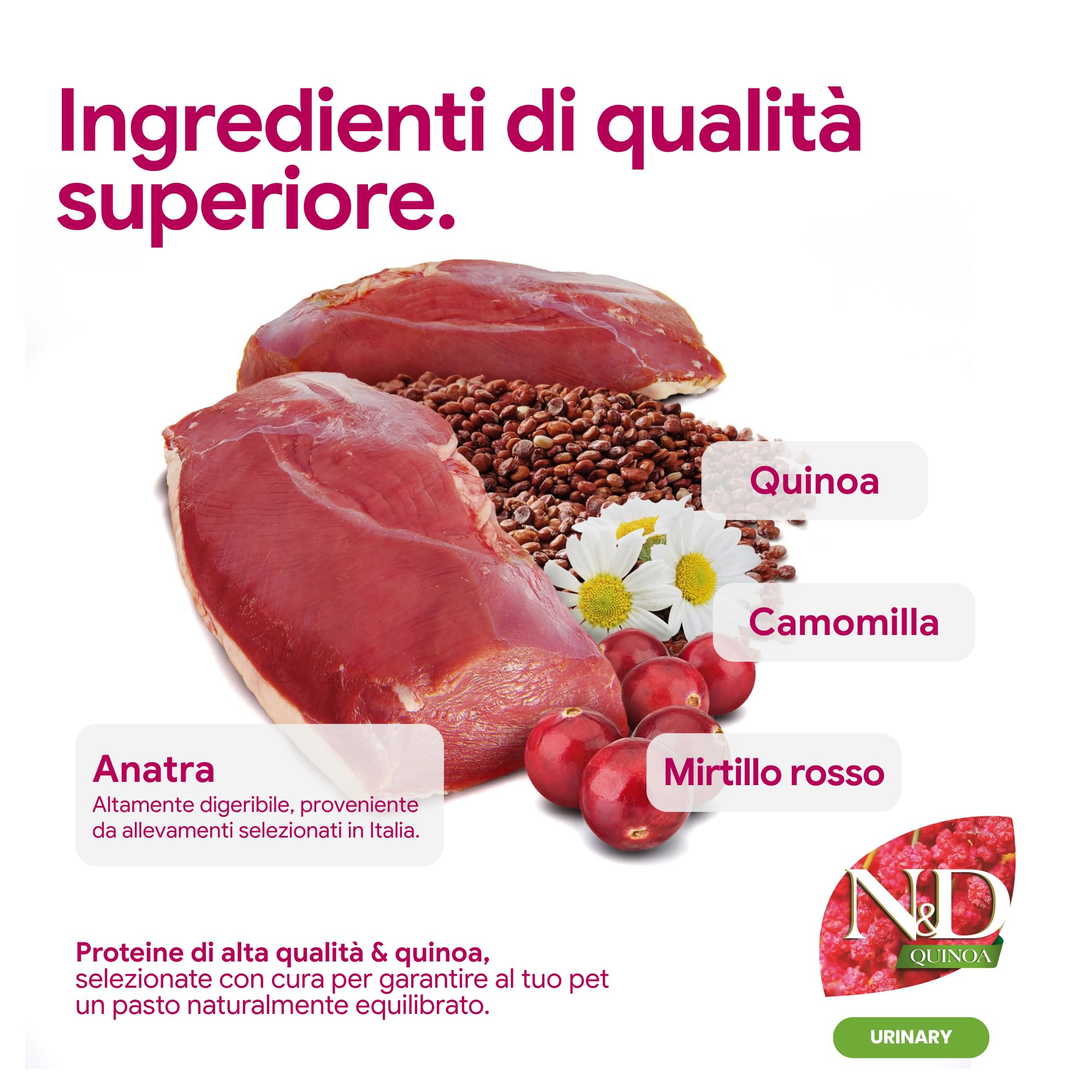 Farmina N&D Quinoa Urinary Anatra Crocchette Gatto 5 kg