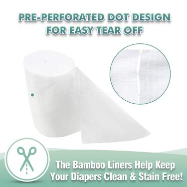 Wegreeco Baby Diapers Veline Bambù Pannolini 100 Fogli Non Profumati