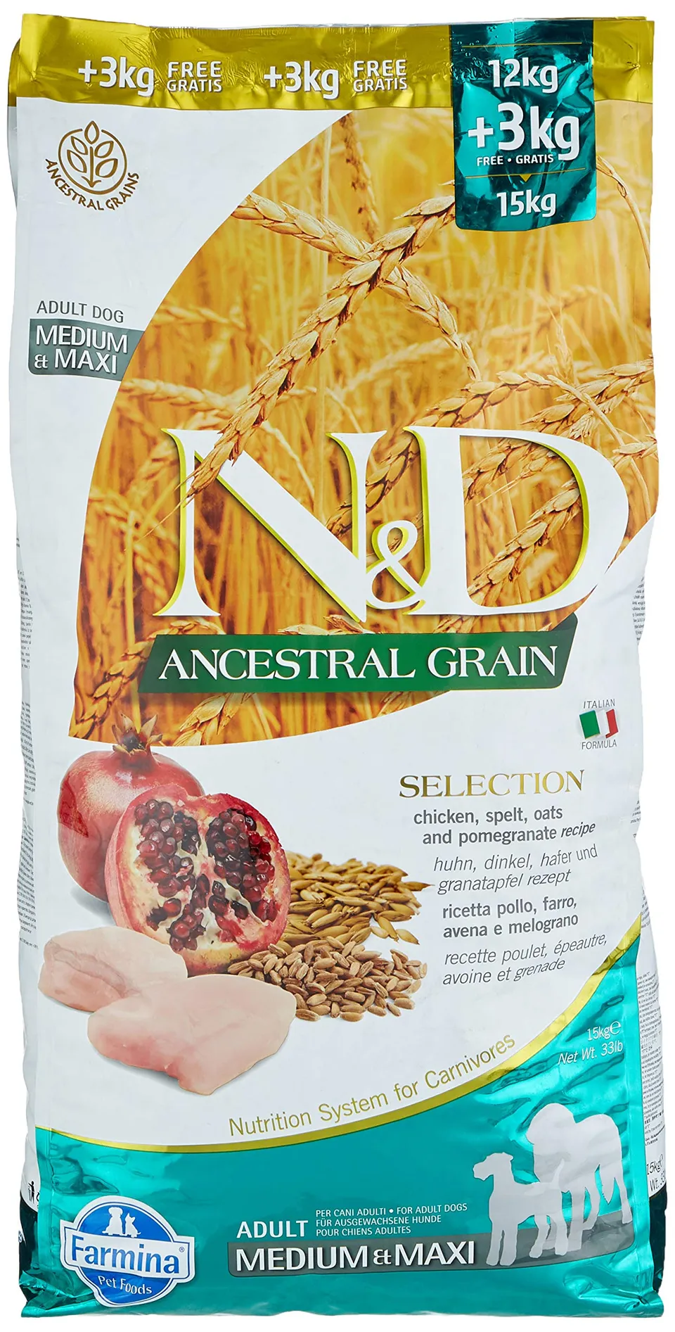 Farmina N&D Ancestral Pollo Melograno Crocchette Cane 12kg