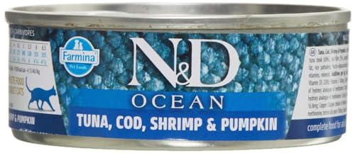 Farmina N&D Ocean Tonno Cibo Umido Gatti 70g Merluzzo Gamberi