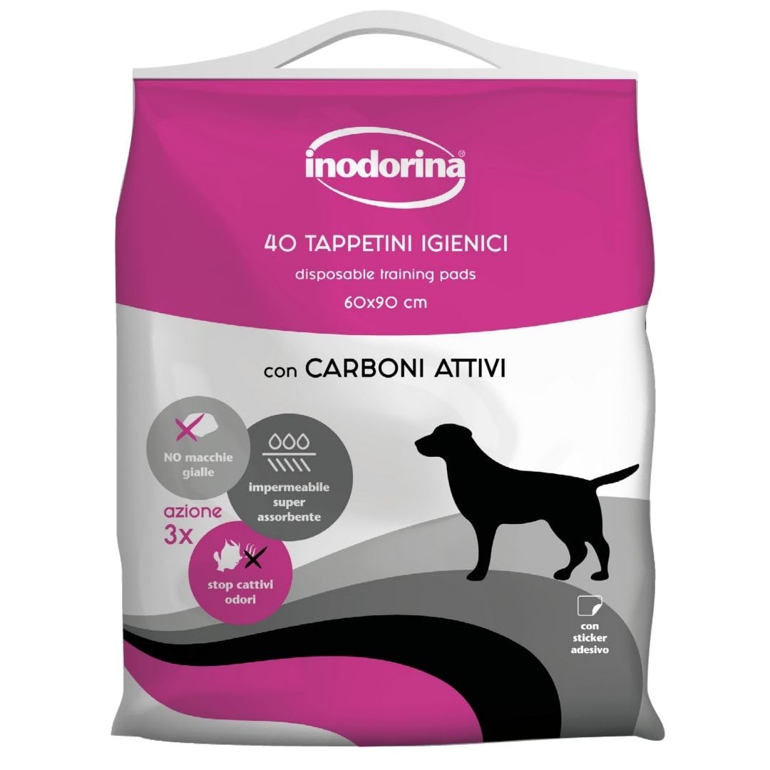 Inodorina Tappetini Igienici Cane 60x90 40 Pezzi Carbone