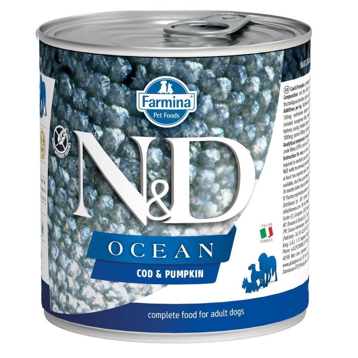 Farmina N&D Ocean Merluzzo Umido Cane Zucca 6x285g