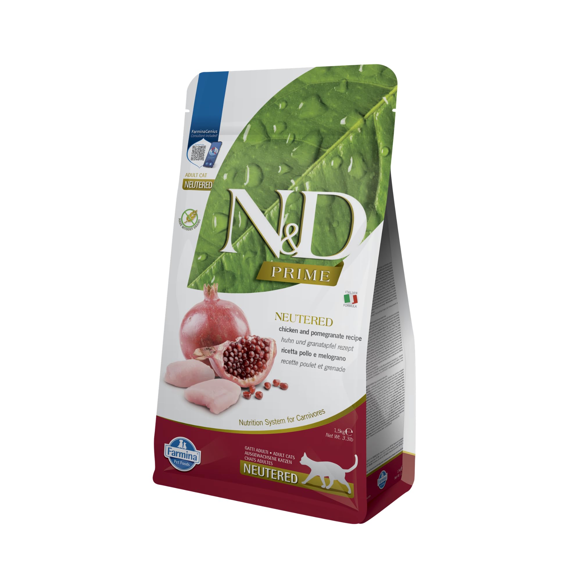 Farmina N&D Prime pollo melograno crocchette gatto sterilizzato 1,5 kg