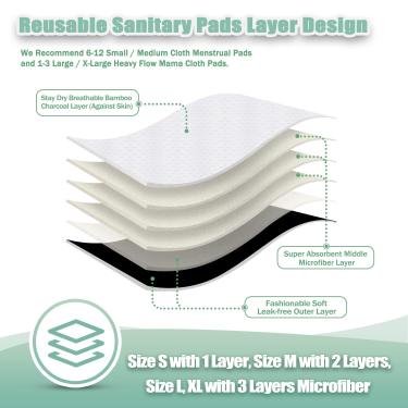 wegreeco For Women assorbenti lavabili donna 6 pezzi con wet bag