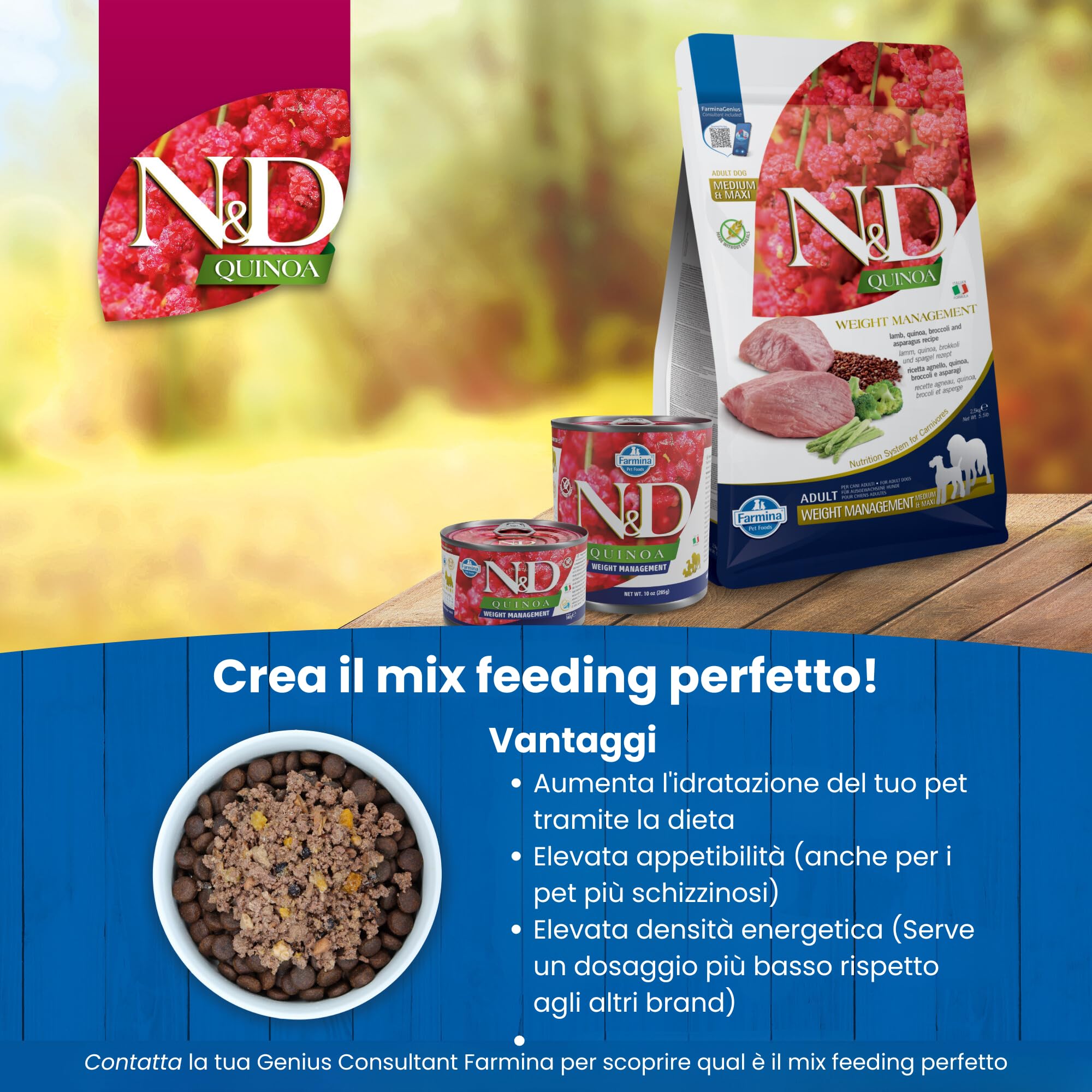 Farmina N&D Quinoa Weight Management Mini crocchette
