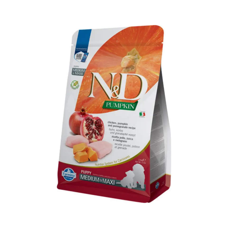 Farmina N&D Pumpkin Pollo Zucca crocchette puppy Medium Maxi 2,5kg