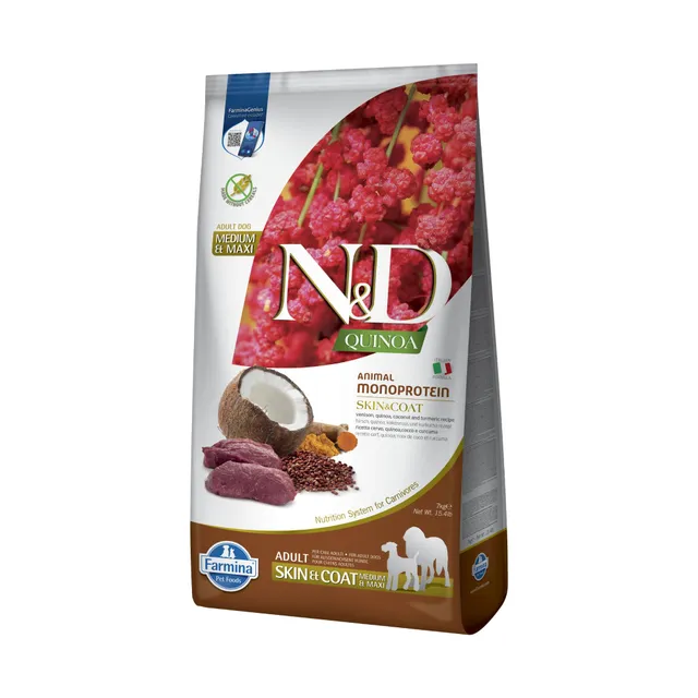 Farmina N&D Quinoa Cervo crocchette cane 7 kg medium maxi