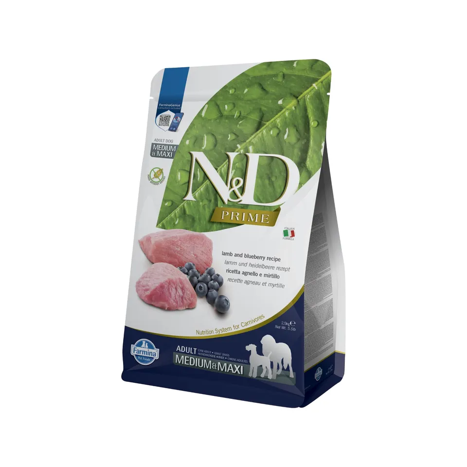 N&D Prime Agnello Mirtillo Medium Maxi crocchette 2,5kg
