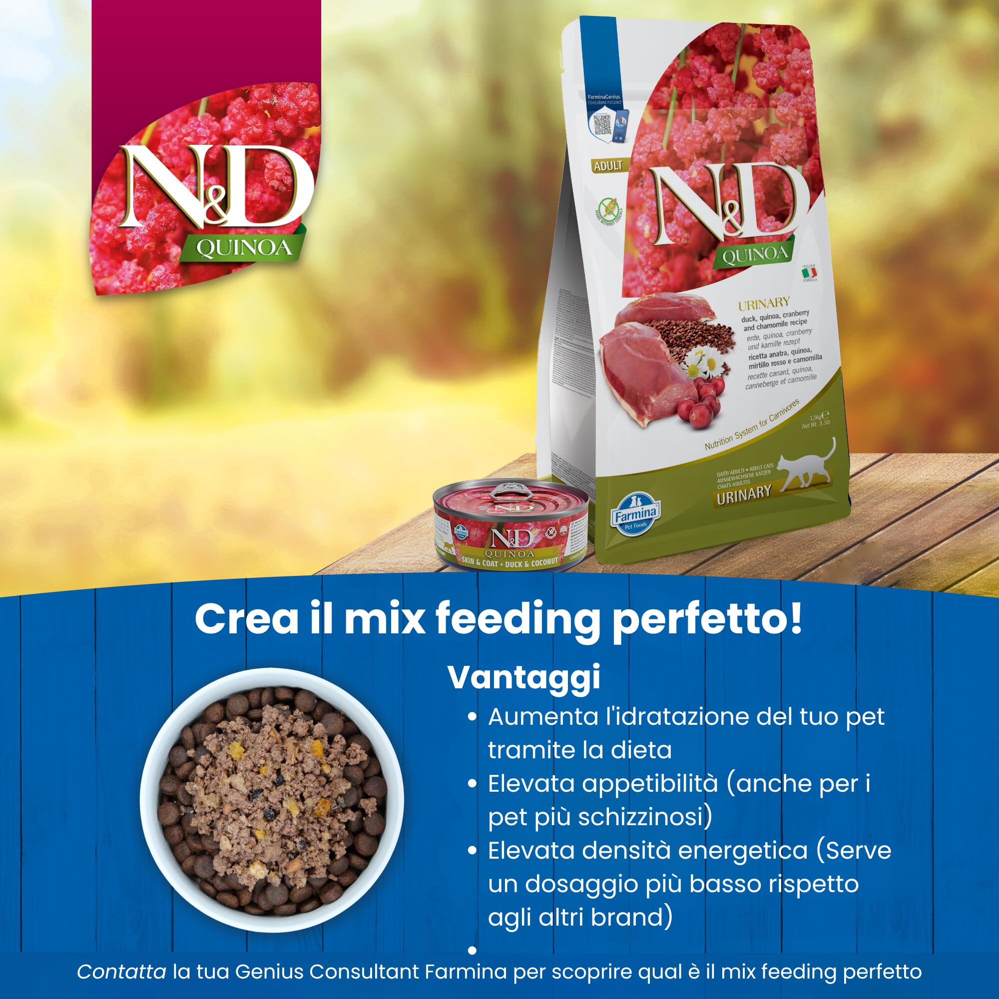 Farmina N&D Quinoa Urinary cibo gatti vie urinarie