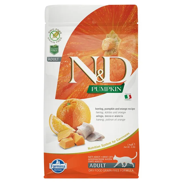 Farmina N&D Pumpkin crocchette aringa arancia 1,5 kg gatto