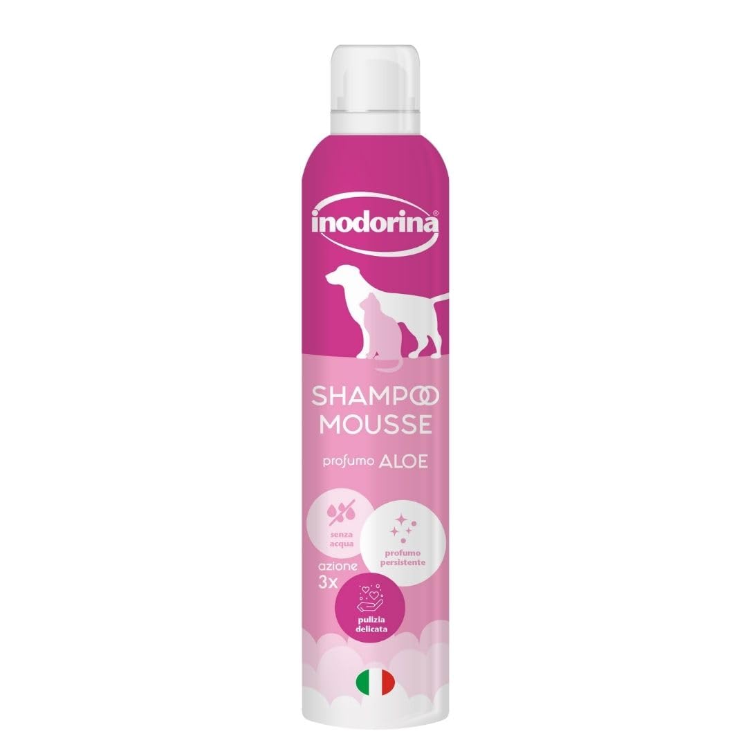 Inodorina Shampoo secco mousse cane gatto latte vaniglia 300ml