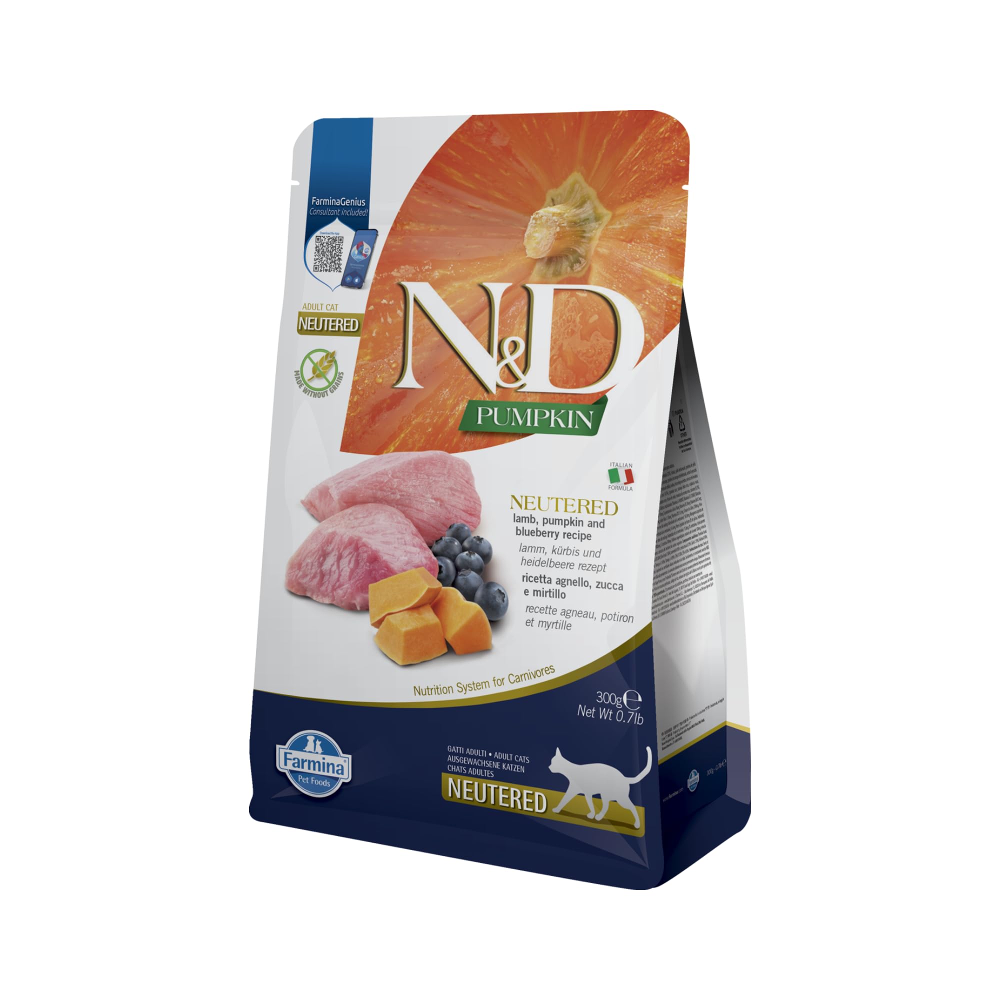 Farmina N&D Pumpkin Agnello crocchette gatto 300 g sterilizzato