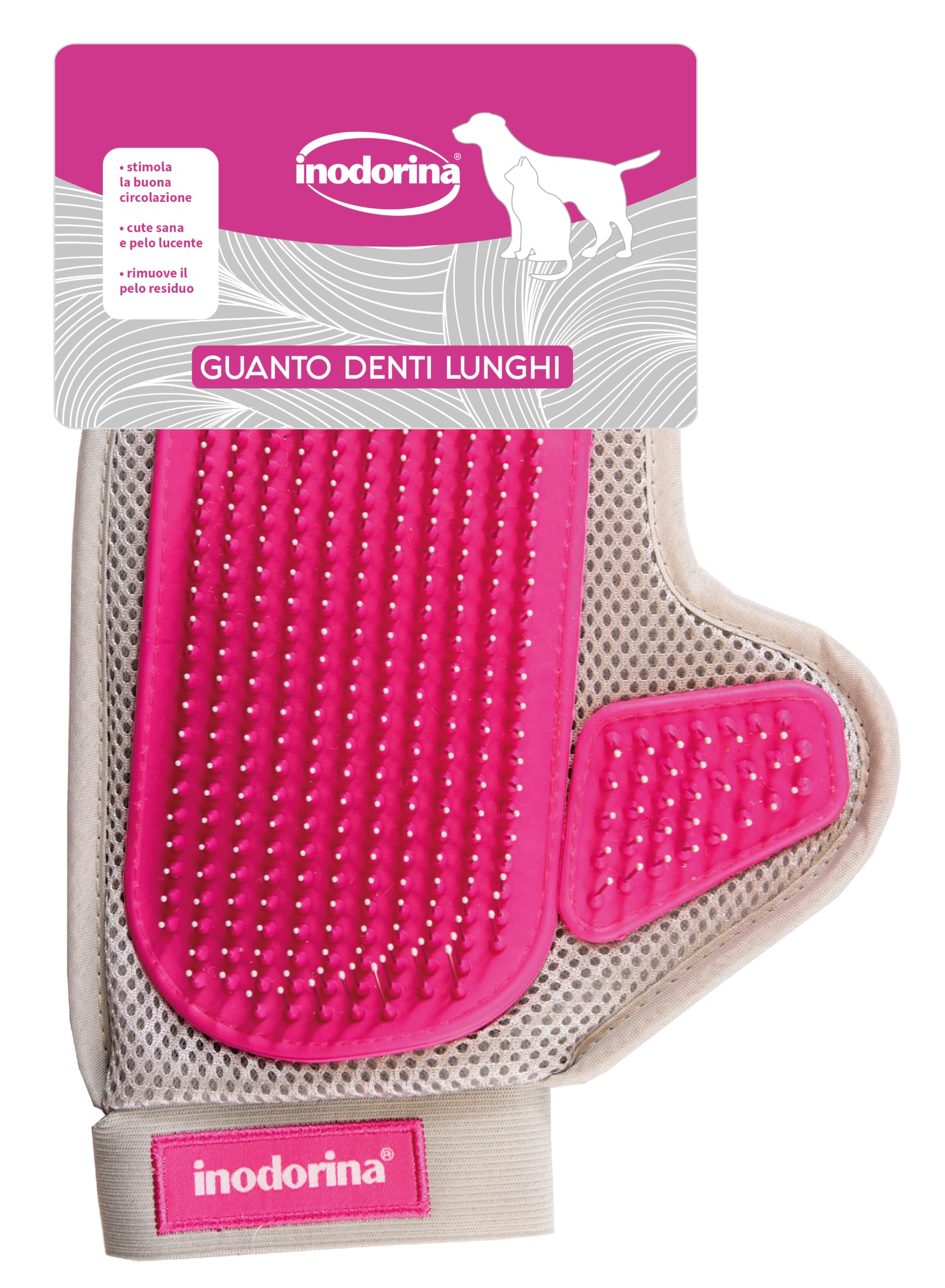 Inodorina Toelettatura Guanto Pelo Corto Cani Gatti