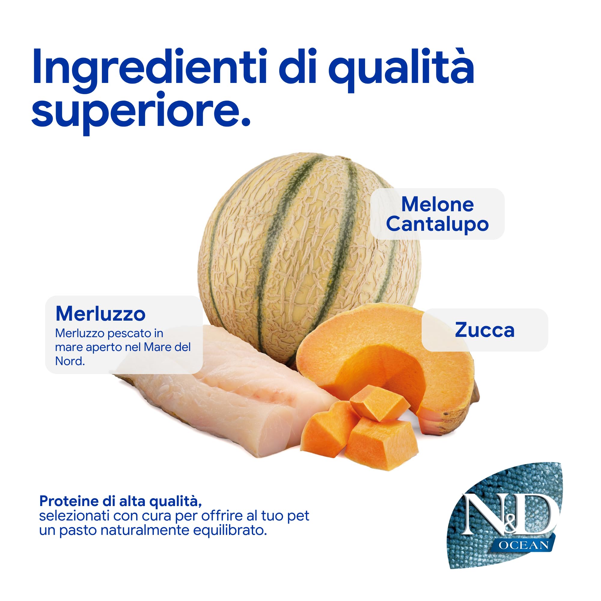 Farmina N&D Ocean Merluzzo Zucca crocchette puppy Mini 800g