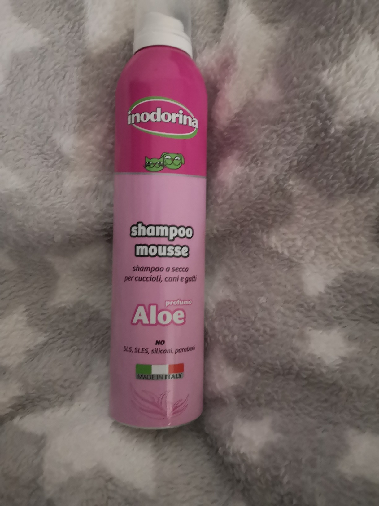 Inodorina Shampoo secco mousse cane gatto latte vaniglia 300ml