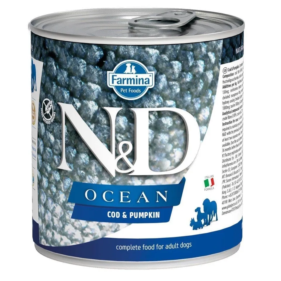 Farmina N&D Ocean Merluzzo Umido Cane Zucca 6x285g
