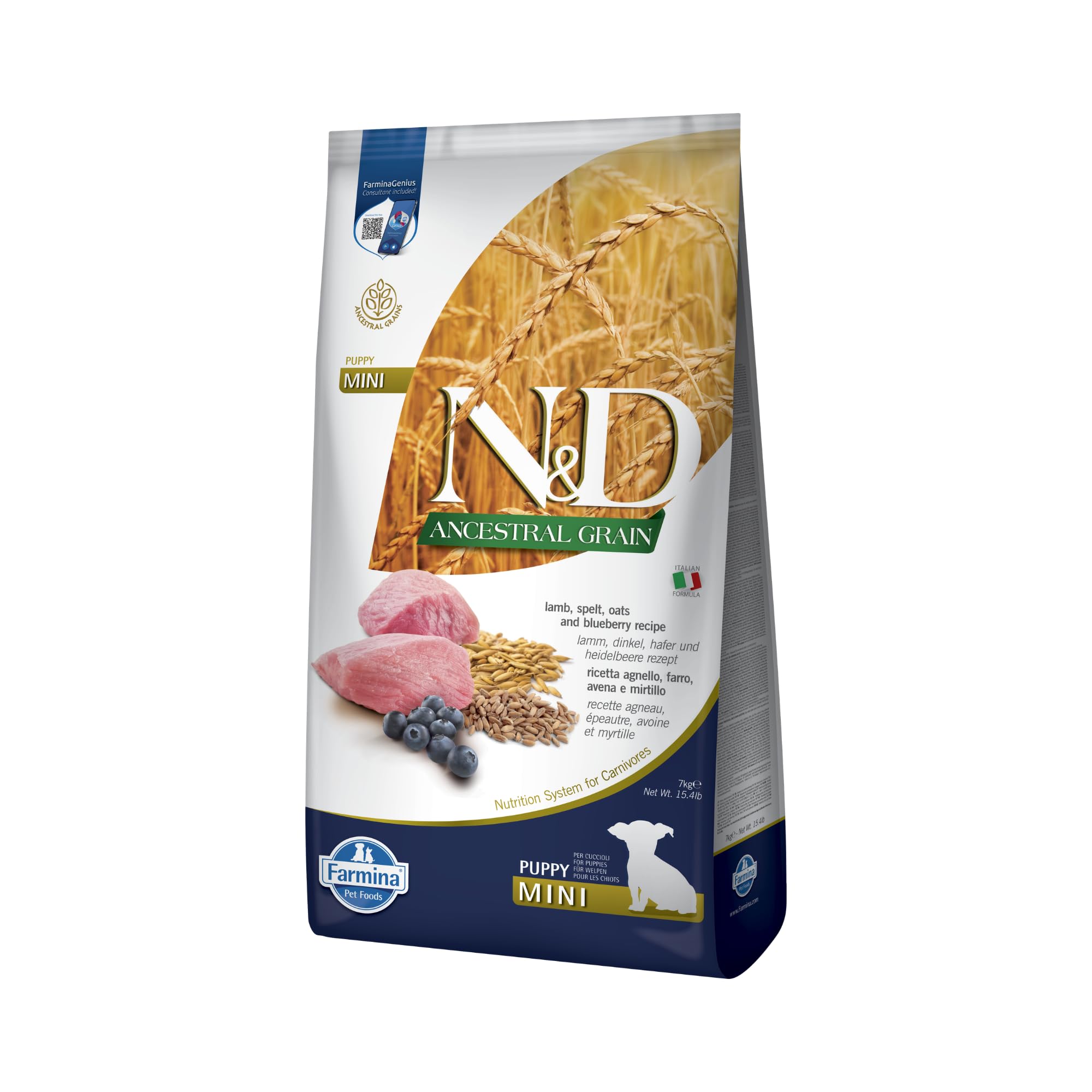 Farmina N&D Ancestral Grain Puppy Mini agnello 7 kg