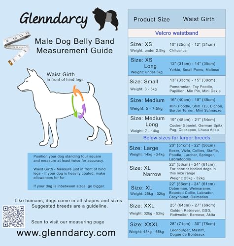 Glenndarcy Dog Belly Bands pannolino cane maschio XXL mimetico lavabile