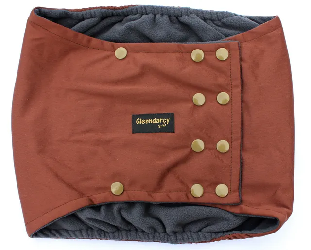 Glenndarcy Poppers Belly Band cane maschio Coffee XXL impermeabile