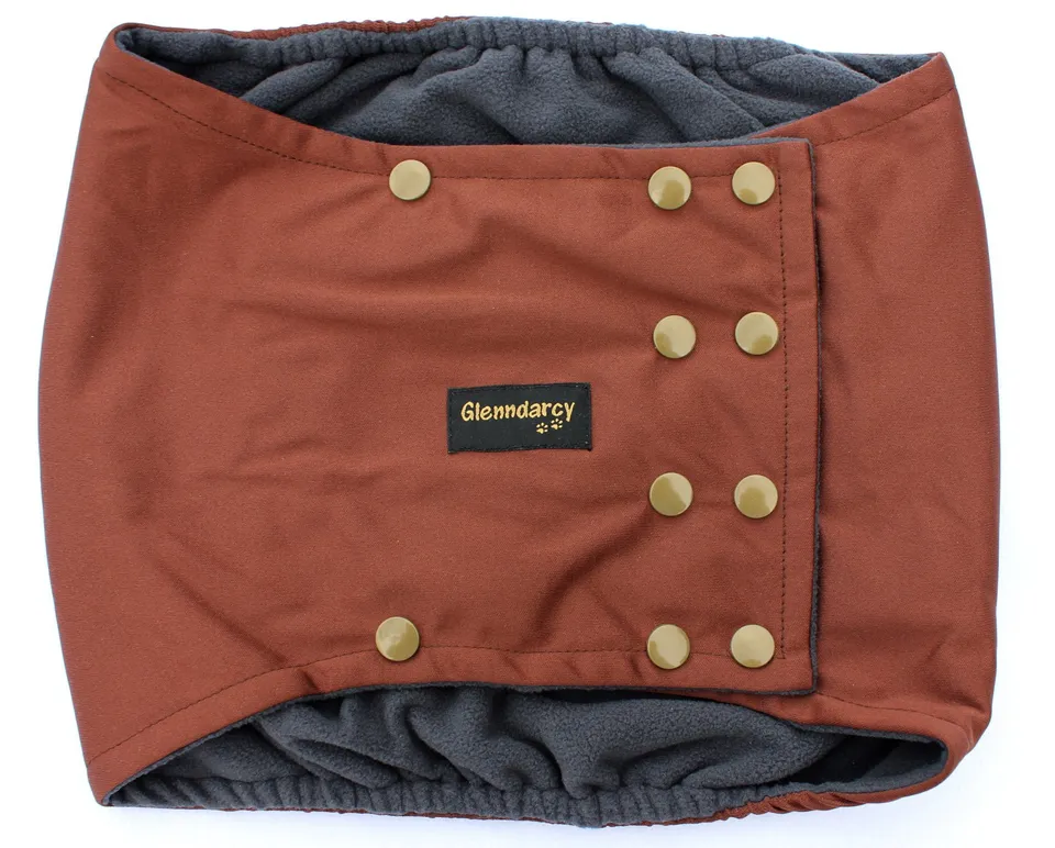 Glenndarcy Poppers Belly Band cane maschio Coffee XXL impermeabile